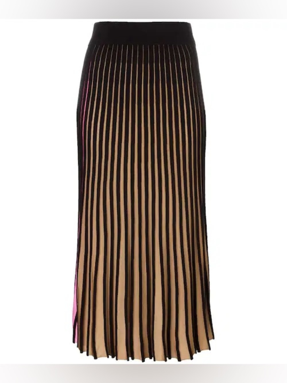 Kenzo Pink Tan Two Tone Pleated Ribbed Accordion High Rise Midi Skirt Size XS - Picture 8 of 8